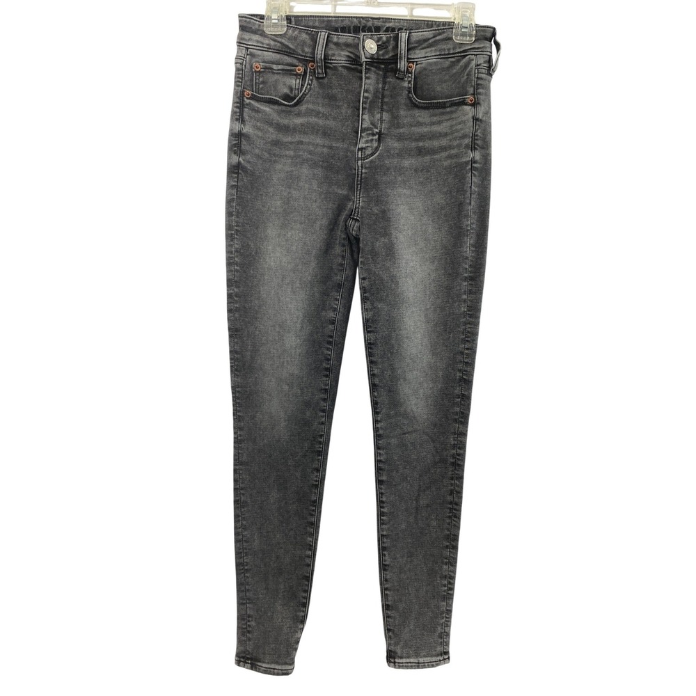 American Eagle‎ Hi-Rise Jeggings Womens Size 6 Black Faded Wash Jeans